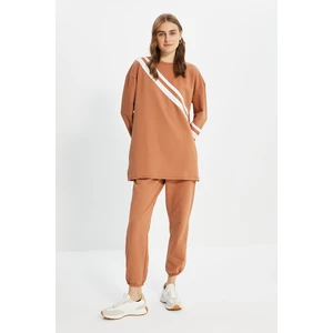 Trendyol Camel Knitted Tracksuit Set