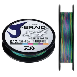 Daiwa splietaná šnúra j-braid multi color 300 m-priemer 0,10 mm / nosnosť 6 kg