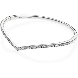 Pandora Pevný stříbrný náramek s kamínky 597837CZ 16 cm