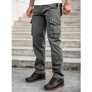 Pantaloni gri cargo cu curea Bolf CT8903