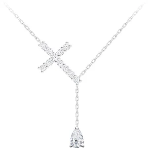 Preciosa Stříbrný náhrdelník Křížek Shiny Cross s kubickou zirkonií Preciosa 5301 00
