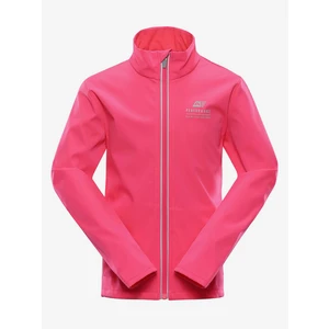 Kids softshell jacket with membrane ALPINE PRO MULTO neon knockout pink