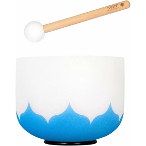 Sela 8" Crystal Singing Bowl Lotus 440 Hz G - Blue (Throat Chakra) incl. 1 Wood Mallet Az éneklő tál 8" Throat Chakra