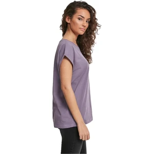 Women's T-shirt with extended shoulder powder purple