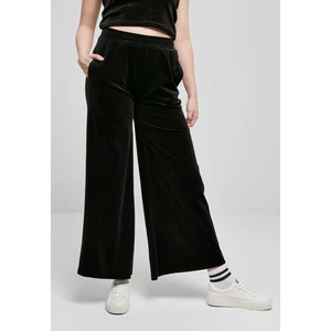 Women's Straight Velvet High-Waisted Sweatpants Black