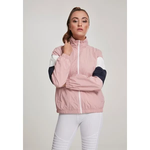 Women's Tri-Color Crinkle Track Jacket darkrose/nvy/wht