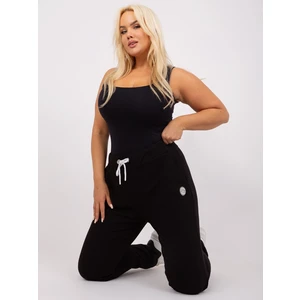 Plus size black cotton sweatpants