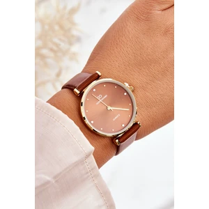 Women's watch with a leather strap Giorgio&Dario Camel