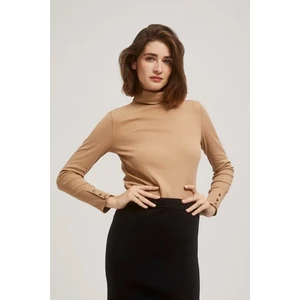 Ribbed turtleneck blouse