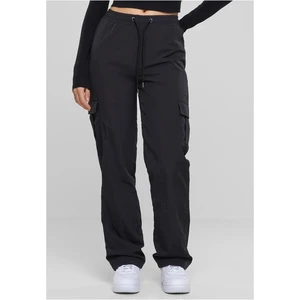 Women's nylon cargo pants black