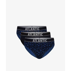 Klasické pánske slipy ATLANTIC 3Pack - čierna/tmavomodrá