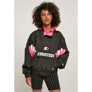 Women's Colorblock Halfzip Starter Windbreaker Black/Pink