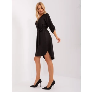 Black, plain, everyday dress with a neckline