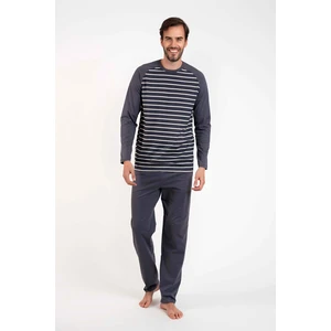 Men's pyjamas Lars long sleeves, long legs - graphite/graphite print