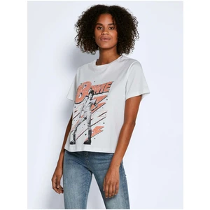 White Patterned T-Shirt Noisy May Alice - Women