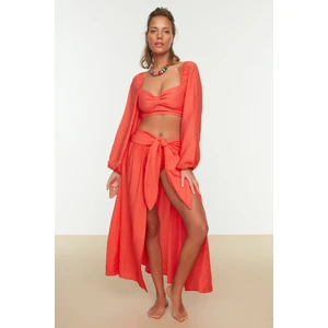 Trendyol Red Tie Detailed Bottom Top Set