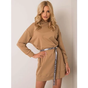 Beige dress with a hood