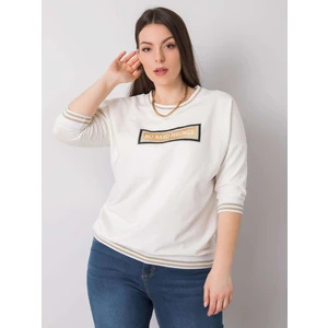 Ecru plus size cotton sweatshirt