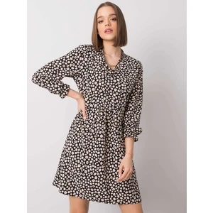 RUE PARIS Black patterned dress