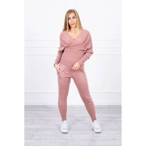 Sweater set two-piece dark pink