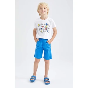 DEFACTO Boys Crew Neck Printed Short Sleeve T-Shirt Shorts Set