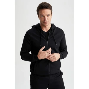 DEFACTO Regular Fit Hooded Zippered Cardigan