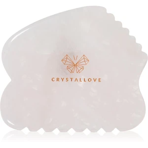 Crystallove Rose Quartz Contour Gua Sha masážní pomůcka na obličej 1 ks