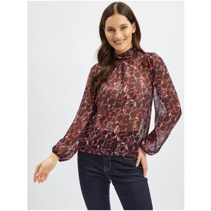 Orsay Women's Patterned Burgundy Blouse - Women