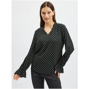 Orsay Black Ladies Patterned Blouse - Women