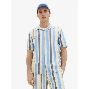 White and Blue Men's Striped Shirt Tom Tailor - Men