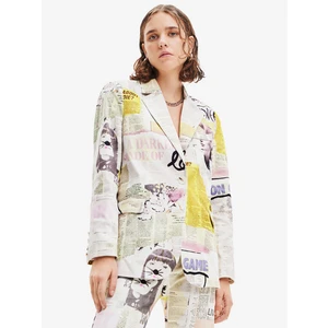 White Desigual Lia Patterned Jacket - Ladies