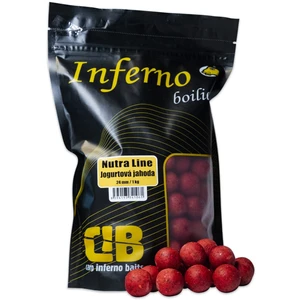 Carp inferno boilies nutra line jogurtová jahoda - 1 kg 24 mm