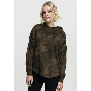 Women's Oversized Camo Hooded Olive Camo