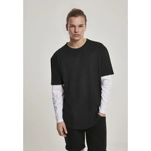 Oversized Shaped Double Layer LS Tee černo/bílé