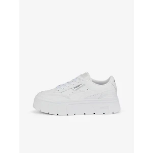 White Women's Leather Sneakers on Puma Mayze Stack Platform - Women