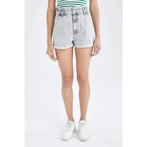 DEFACTO Paperbag Fit High Waist Mini Jean Shorts