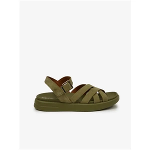 Khaki Womens Suede Sandals Geox - Women