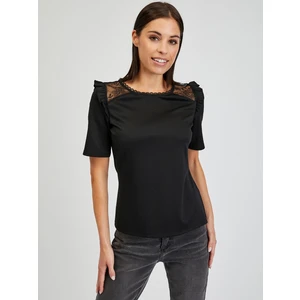 Orsay Black Women's T-Shirt with Neckline - Women