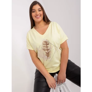 Light yellow blouse with large print