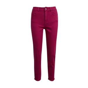 Orsay Dark Pink Women's Shortened Slim Fit Jeans - Women