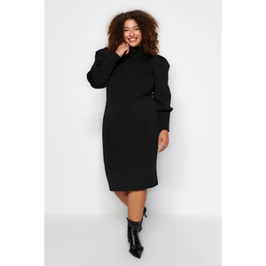 Trendyol Curve Black Sleeve Detailed Sweater Dress