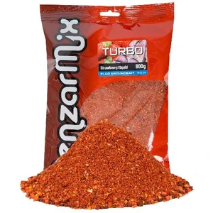 Benzar mix krmítková zmes groundbait turbo fluo 800 g - jahoda-squid