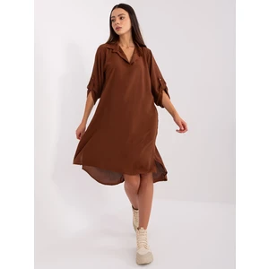 Brown oversized shirt dress