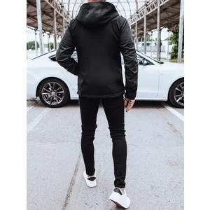 Men's softshell jacket with hood, black Dstreet