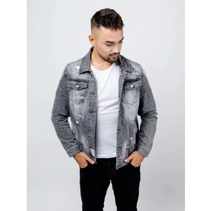 Men's Denim Jacket GLANO - light gray