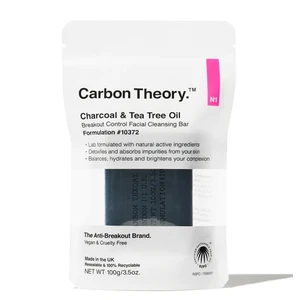 Carbon Theory Charcoal & Tea Tree Oil čistiace tuhé mydlo na upokojenie pleti 100 g