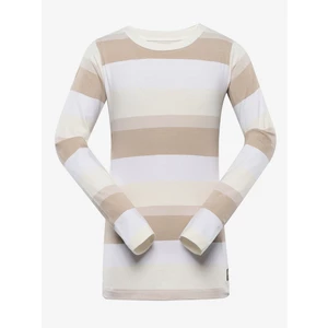 White-beige children's striped T-shirt NAX GARFO