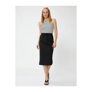 Koton Tie Waist Midi Skirt