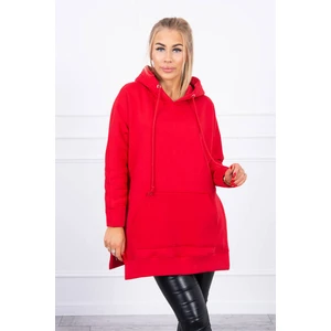 Insulated sweatshirt with slits on the sides red