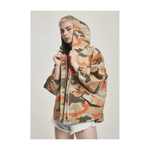 Ladies Oversized Camo Parka Jacket Brick Camo